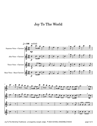 Book cover for Joy To The World for Clarinet Quartet in Schools