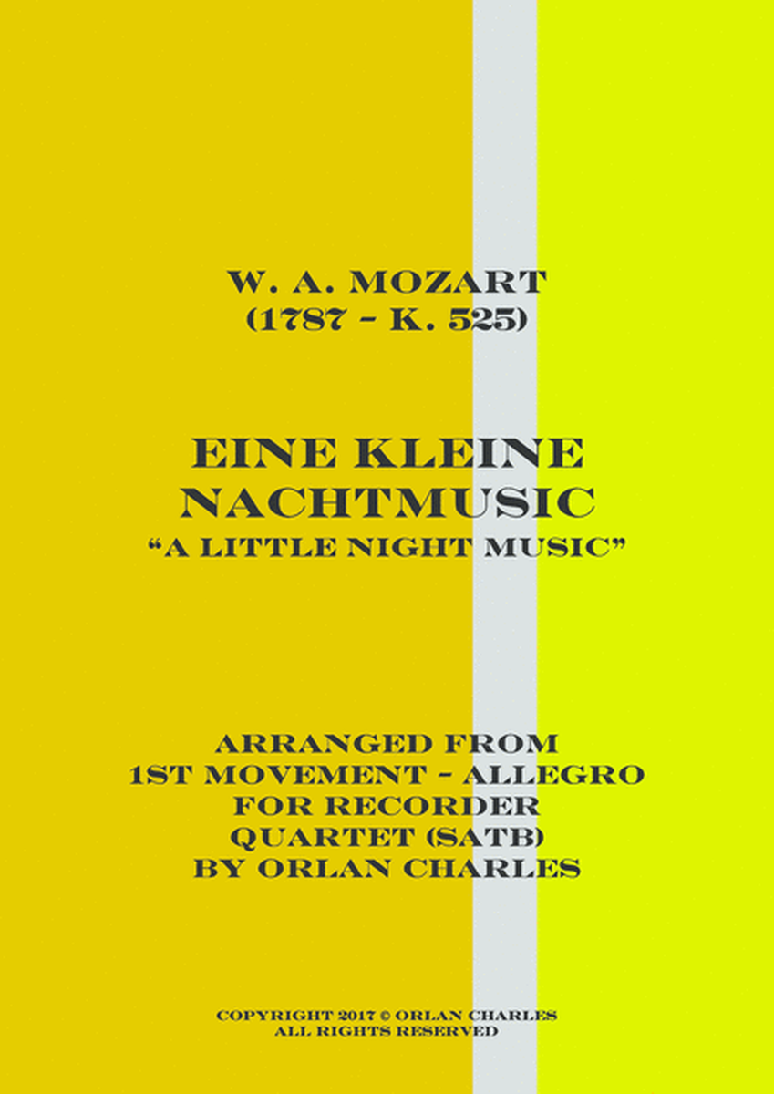 Eine Kleine NachtMusik (A Little Night Music) - for recorder quartet image number null