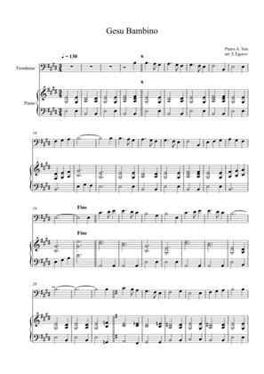 Gesu Bambino (The Infant Jesus), For Trombone & Piano
