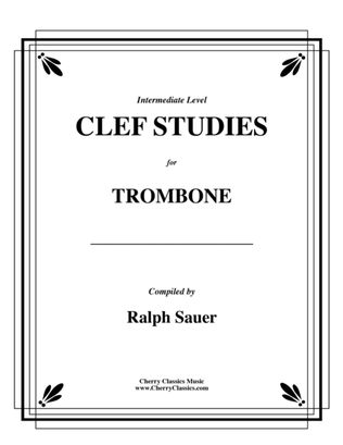 Book cover for Clef Studies for Trombone, an Intermediate Method