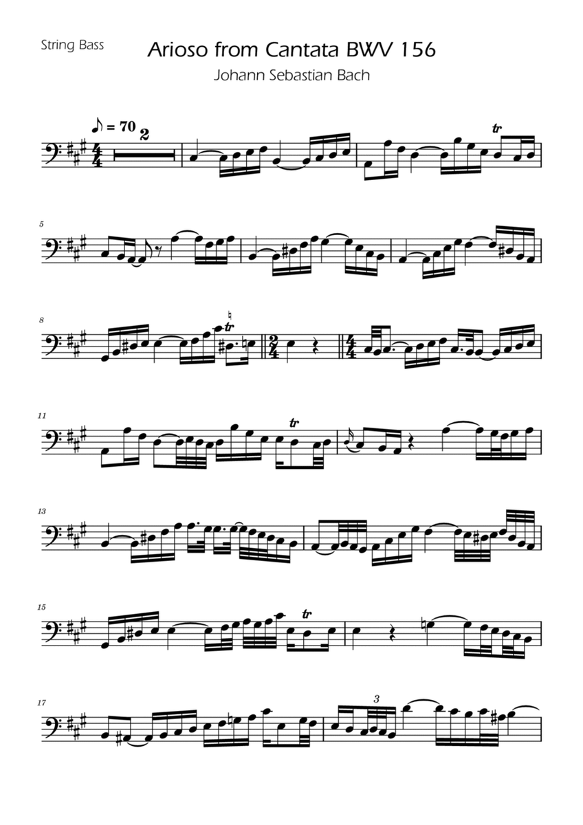 Arioso BWV 156 - String Bass Solo image number null