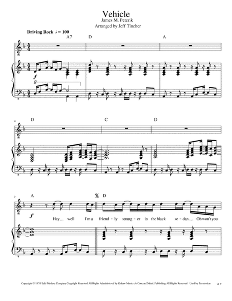 Vehicle by The Ides Of March Voice - Digital Sheet Music