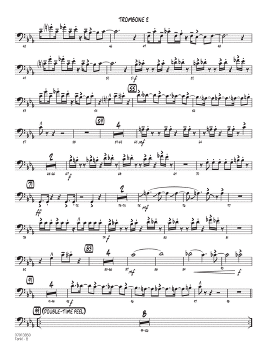 Tank! (from Cowboy Bebop) (arr. John Wasson) - Trombone 2