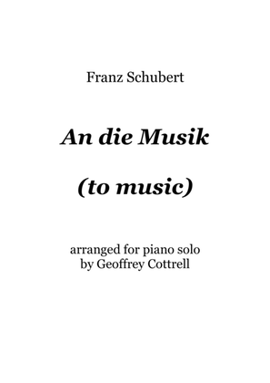 Book cover for An die Musik (Franz Schubert's "to Music")