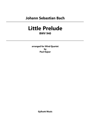 Book cover for Little Prelude, BWV 940 (Wind Quartet)