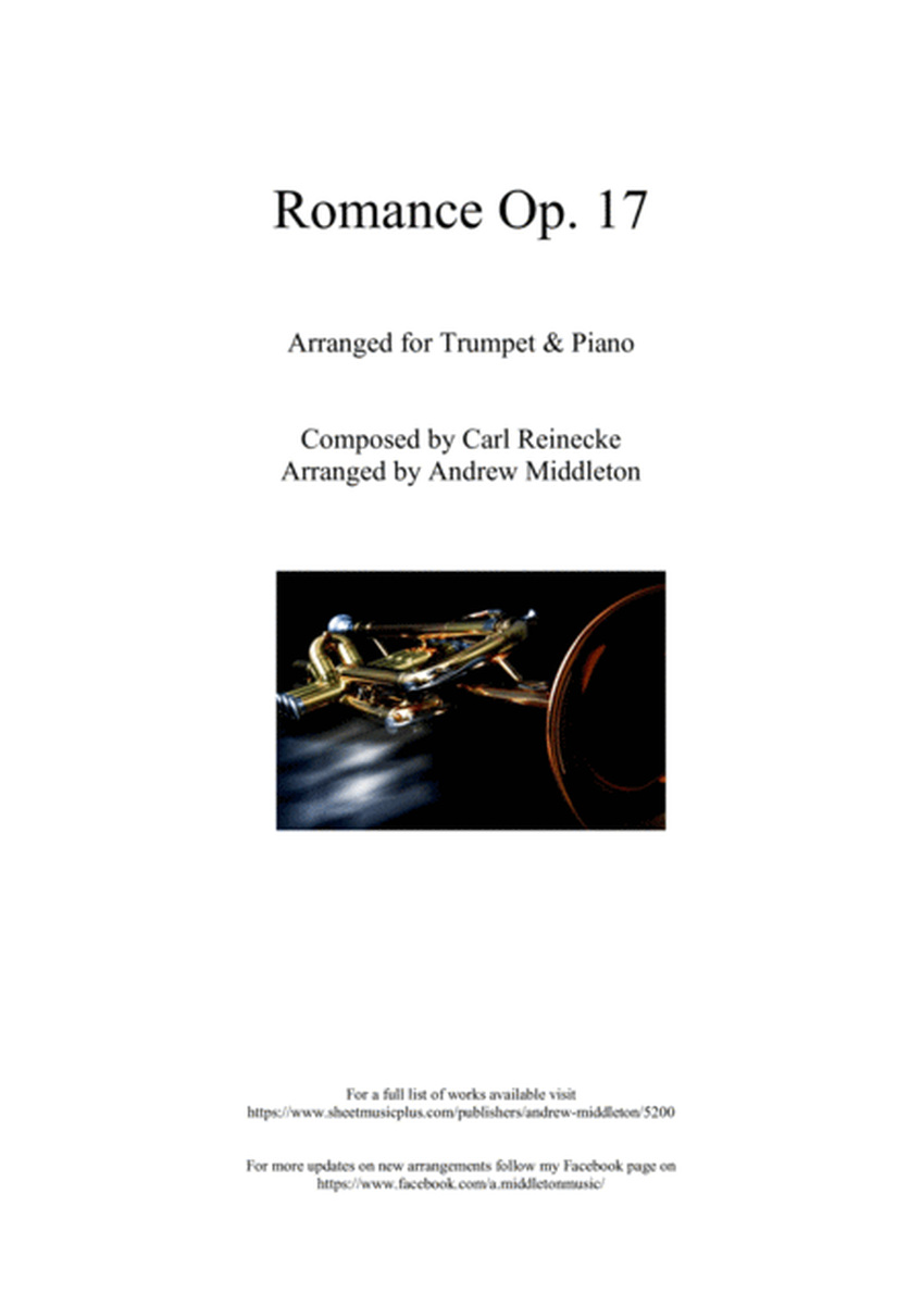 Romance Op. 17 arranged for Trumpet in B Flat and Piano image number null