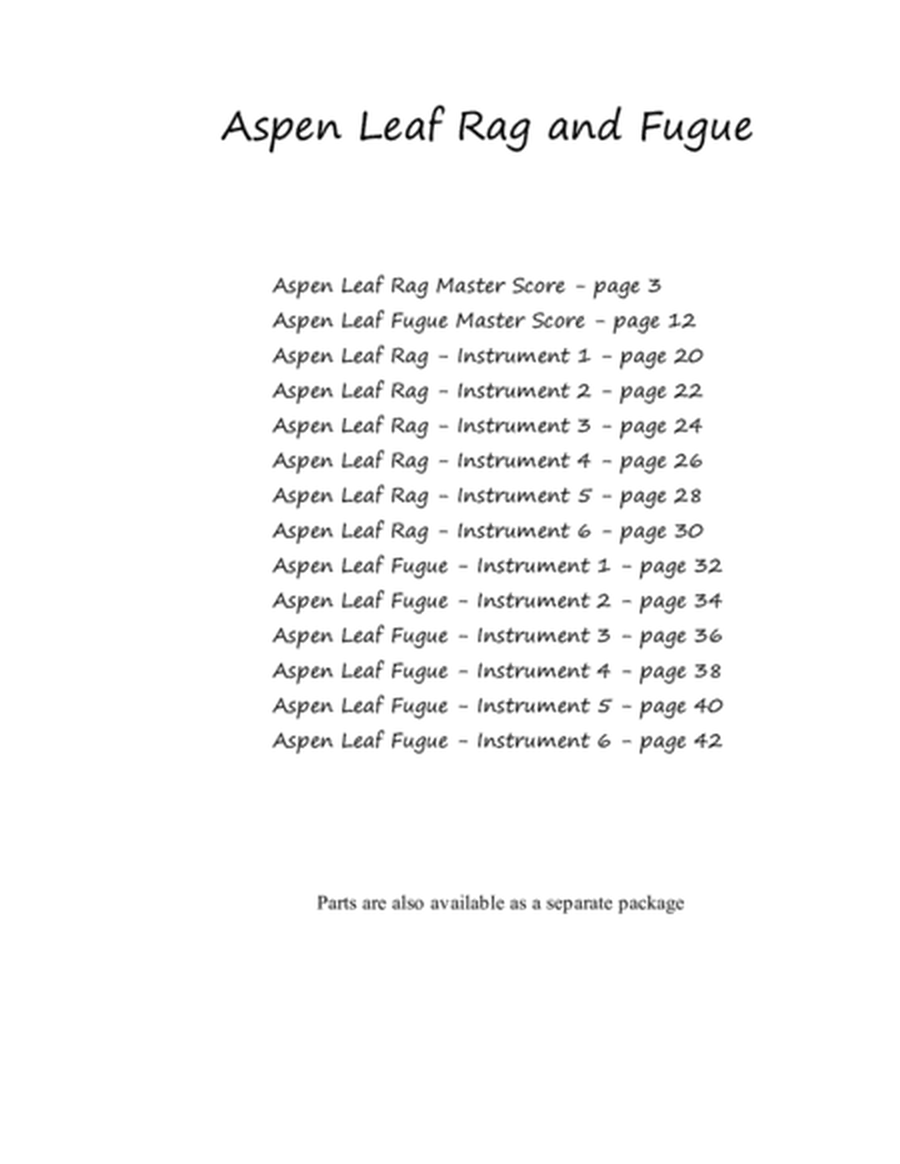 Aspen Leaf Rag and Fugue for Six Flutes