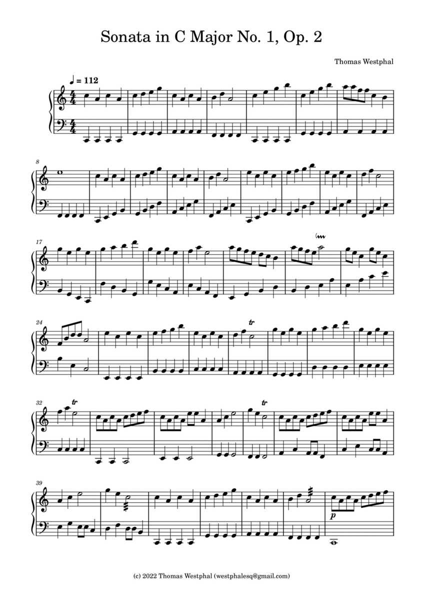 Sonata in C Major No. 1, Op. 2 image number null