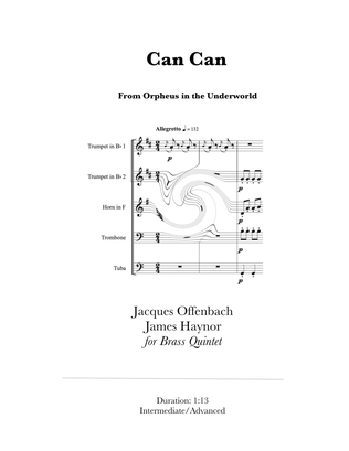 Book cover for Can Can from Orpheus in the Underworld for Brass Quintet