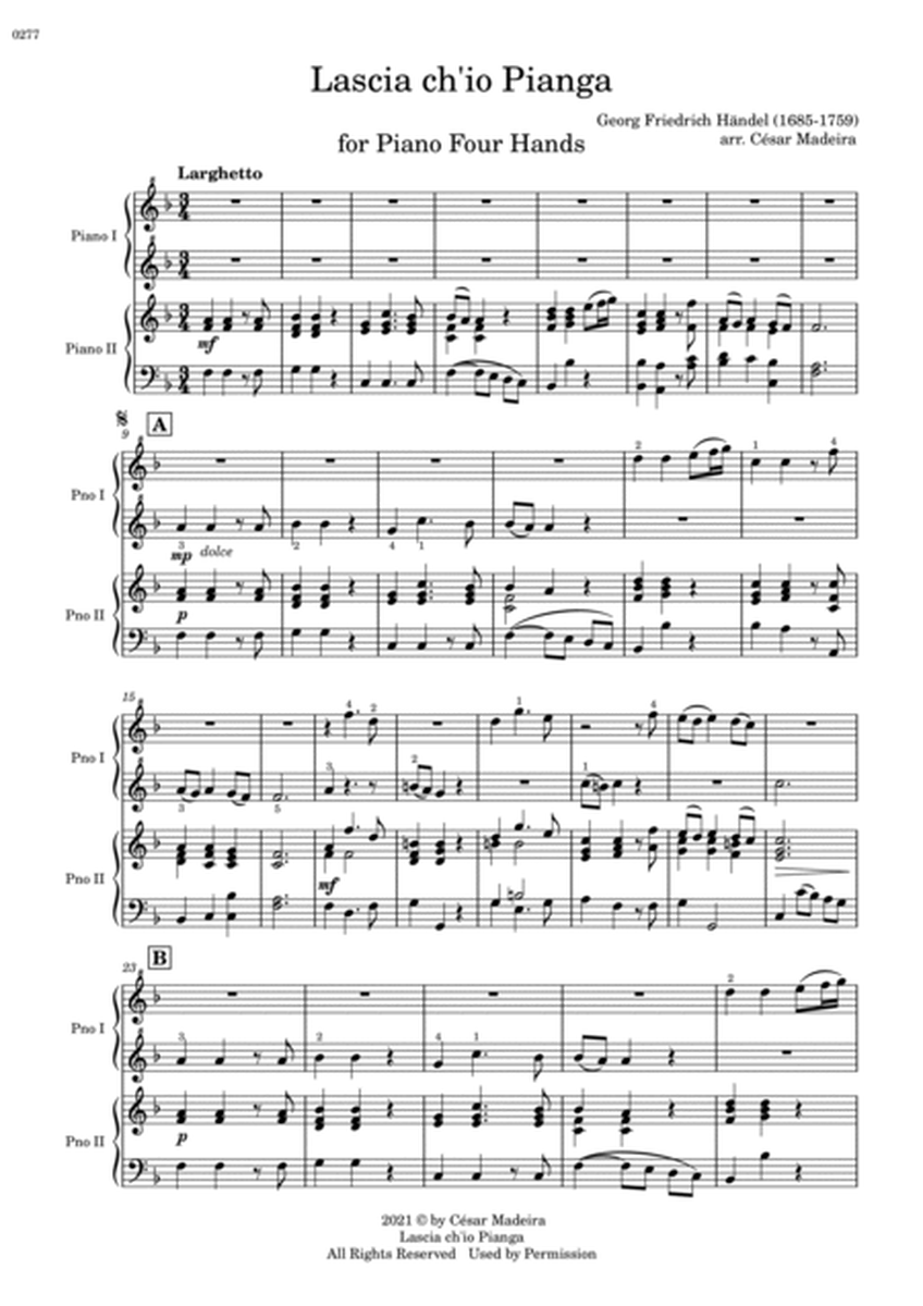 Lascia Ch'io Pianga - Piano Four Hands (Full Score) image number null