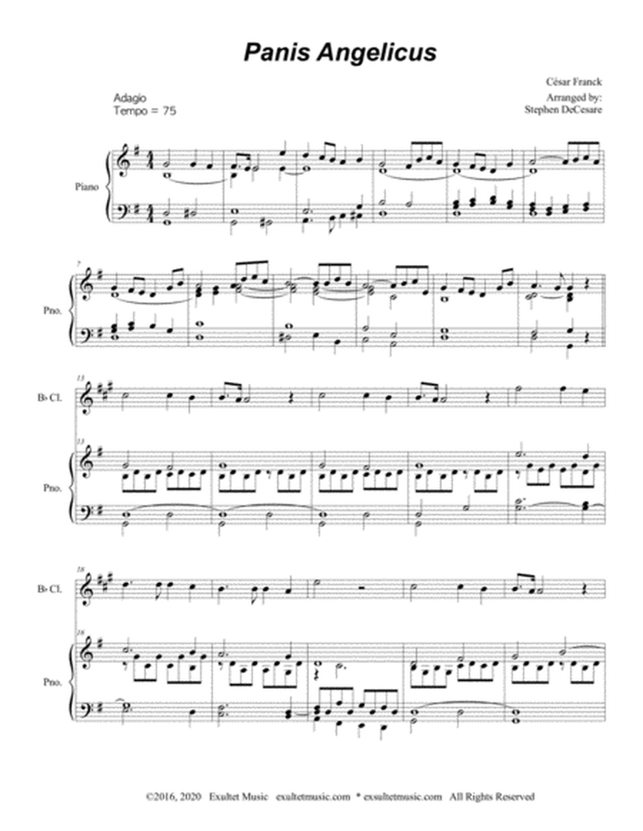 Panis Angelicus (for Bb-Clarinet solo - Piano accompaniment) image number null