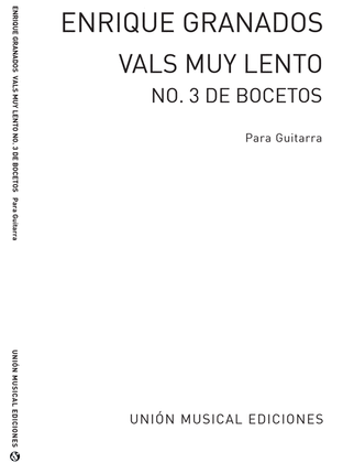 Book cover for Vals Muy Lento No 3 De Bocetosfor Guitar