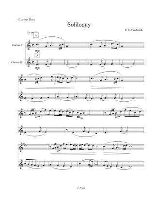 Book cover for Soliloquy (Clarinet Duet)