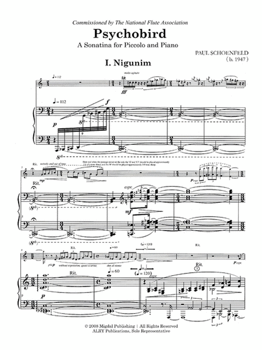 Psychobird: A Sonatina for Piccolo and Piano