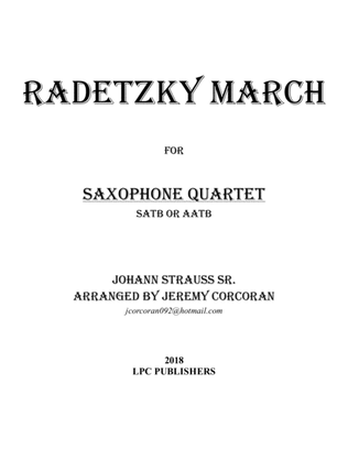 Book cover for Radetzky March for Saxophone Quartet (SATB or AATB)