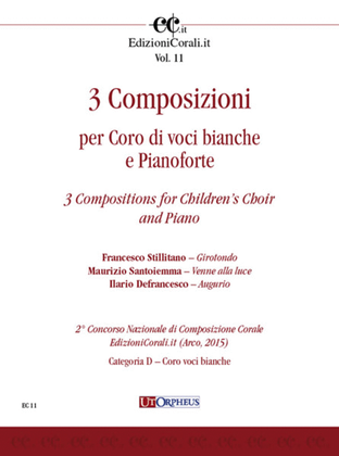 Book cover for 3 Compositions for Children’s Choir and Piano (2nd National Choral Composition Competition EdizioniCorali.it - Cat. D)