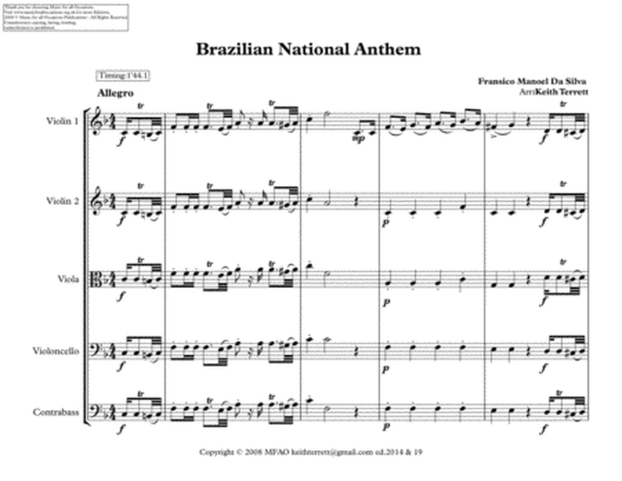 Brazillian National Anthem for String Orchestra (MFAO World National Anthem Series) image number null