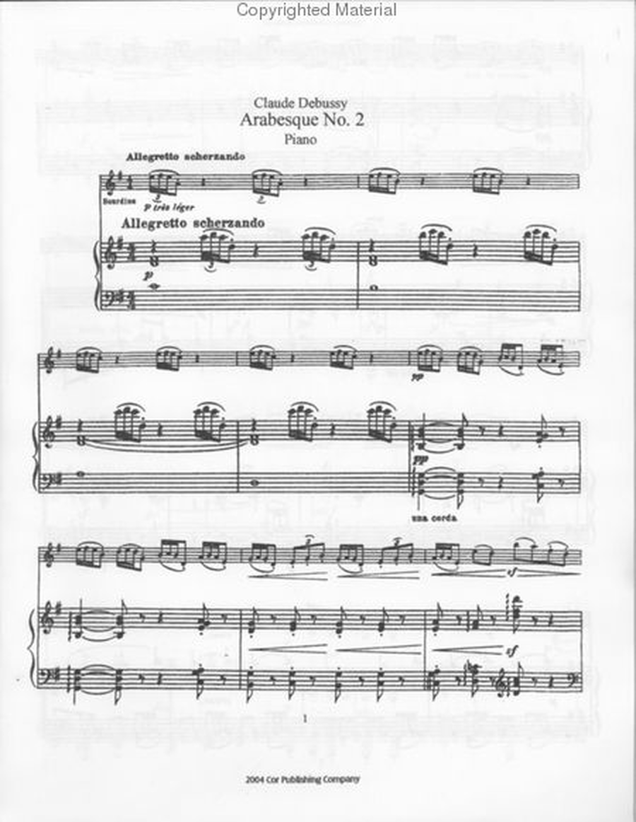 Arabesque #2 by Claude Debussy Flute Solo - Sheet Music