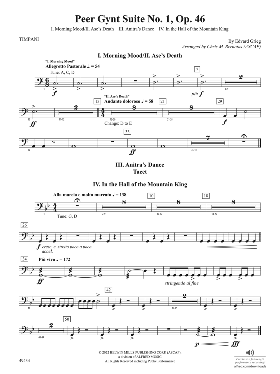 Peer Gynt Suite No.1, Op. 46: Timpani