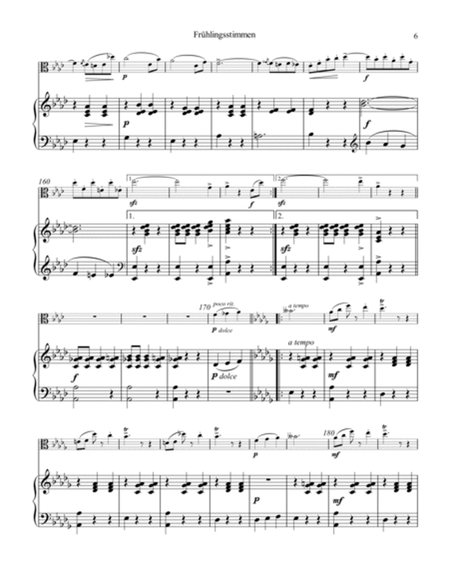 Frühlingsstimmen / Voices of Spring for easy viola and piano image number null