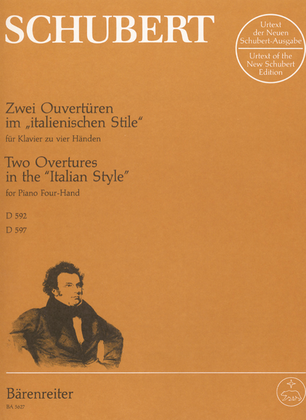 Book cover for Zwei Ouverturen im "italienischen Stile" D 592 und D 597
