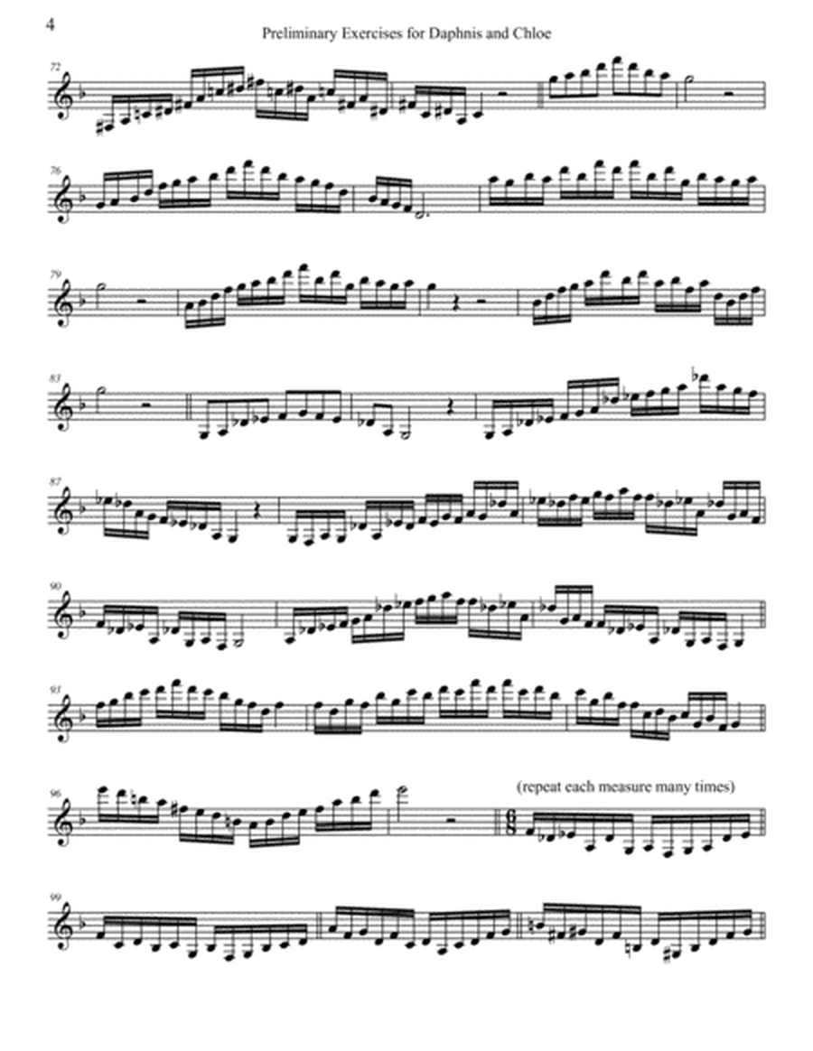 Preliminary Exercises for Ravel's Daphnis and Chloe for Clarinet