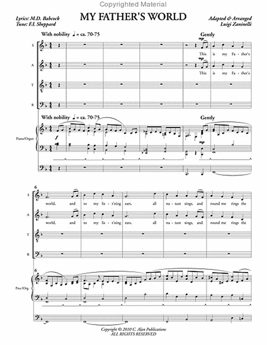 My Father's World (SATB version) image number null