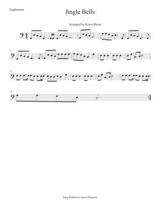Book cover for Jingle Bells (Easy key of C) Euphonium