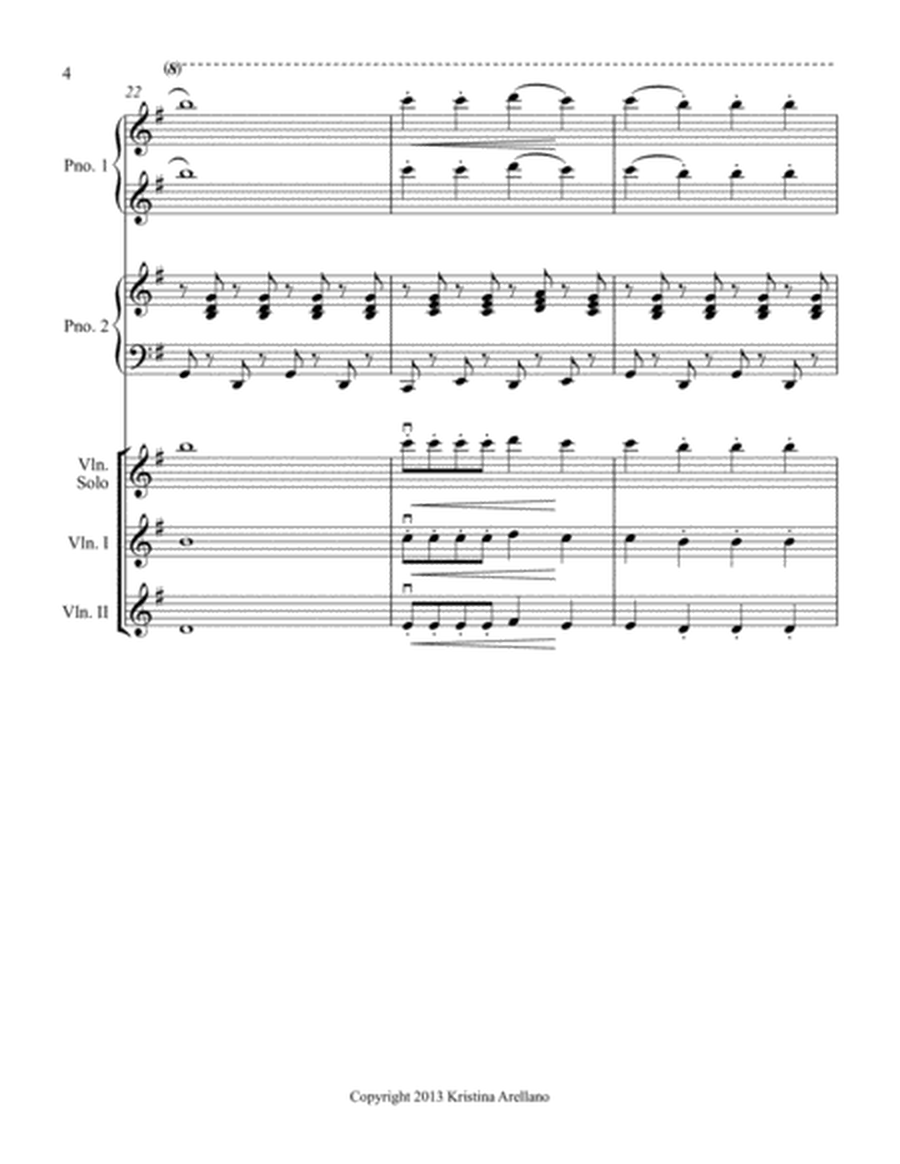 Fiddlin' Bells (Jingle Bells arrangement for 3+ violins and 1 piano--2 to 4 hands) image number null