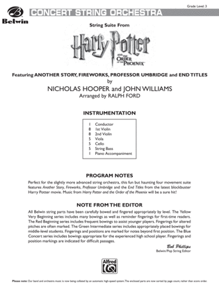 Harry Potter and the Order of the Phoenix, String Suite from: Score