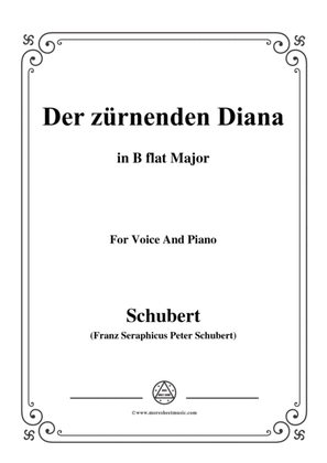 Book cover for Schubert-Der Zürnenden Diana,Op.36 No.1,in B flat Major,for Voice&Piano