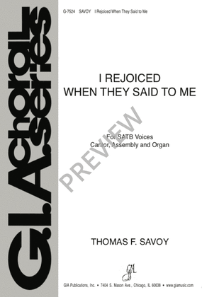 Book cover for I Rejoiced When They Said to Me
