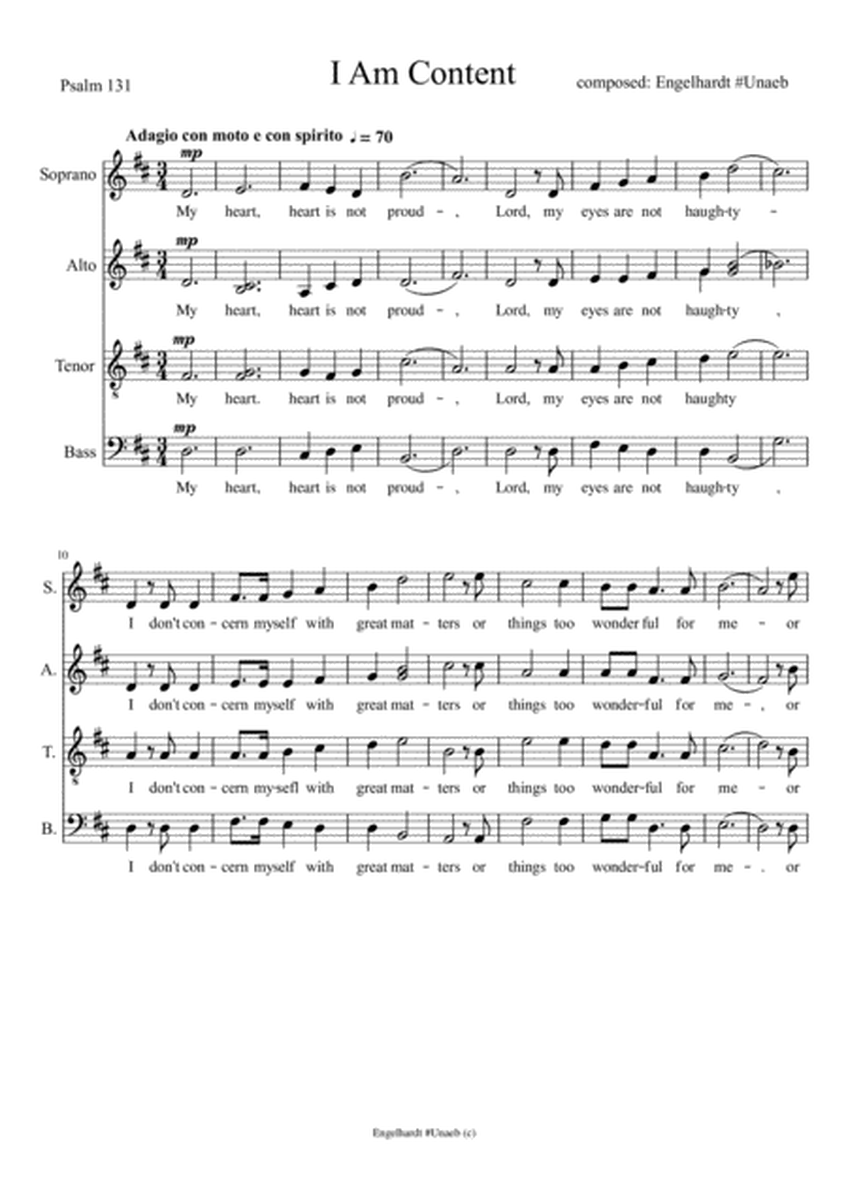 I am content (Psalm 131) SATB