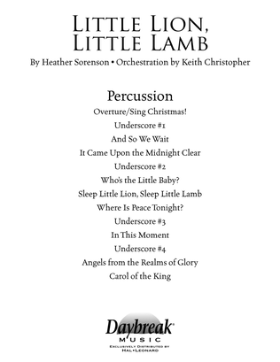 Book cover for Little Lion, Little Lamb - Percussion