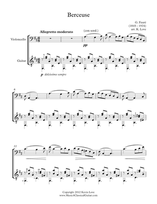 Berceuse (Cello and Guitar) - Score and Parts