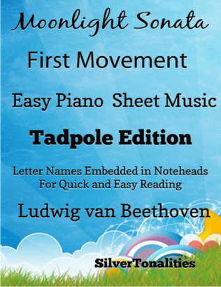 Book cover for Moonlight Sonata First Movement Easy Piano Sheet Music 2nd Edition