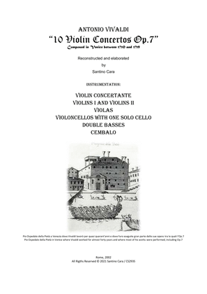 Book cover for Vivaldi - 10 Violin Concertos Op.7 for Violin, Strings and Cembalo - Scores and Parts