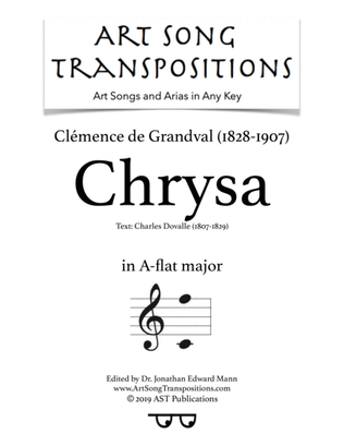 Book cover for DE GRANDVAL: Chrysa (transposed to A-flat major)