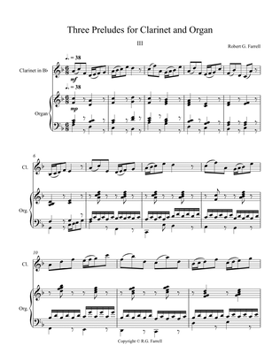 Three Preludes for Organ and Clarinet - 3