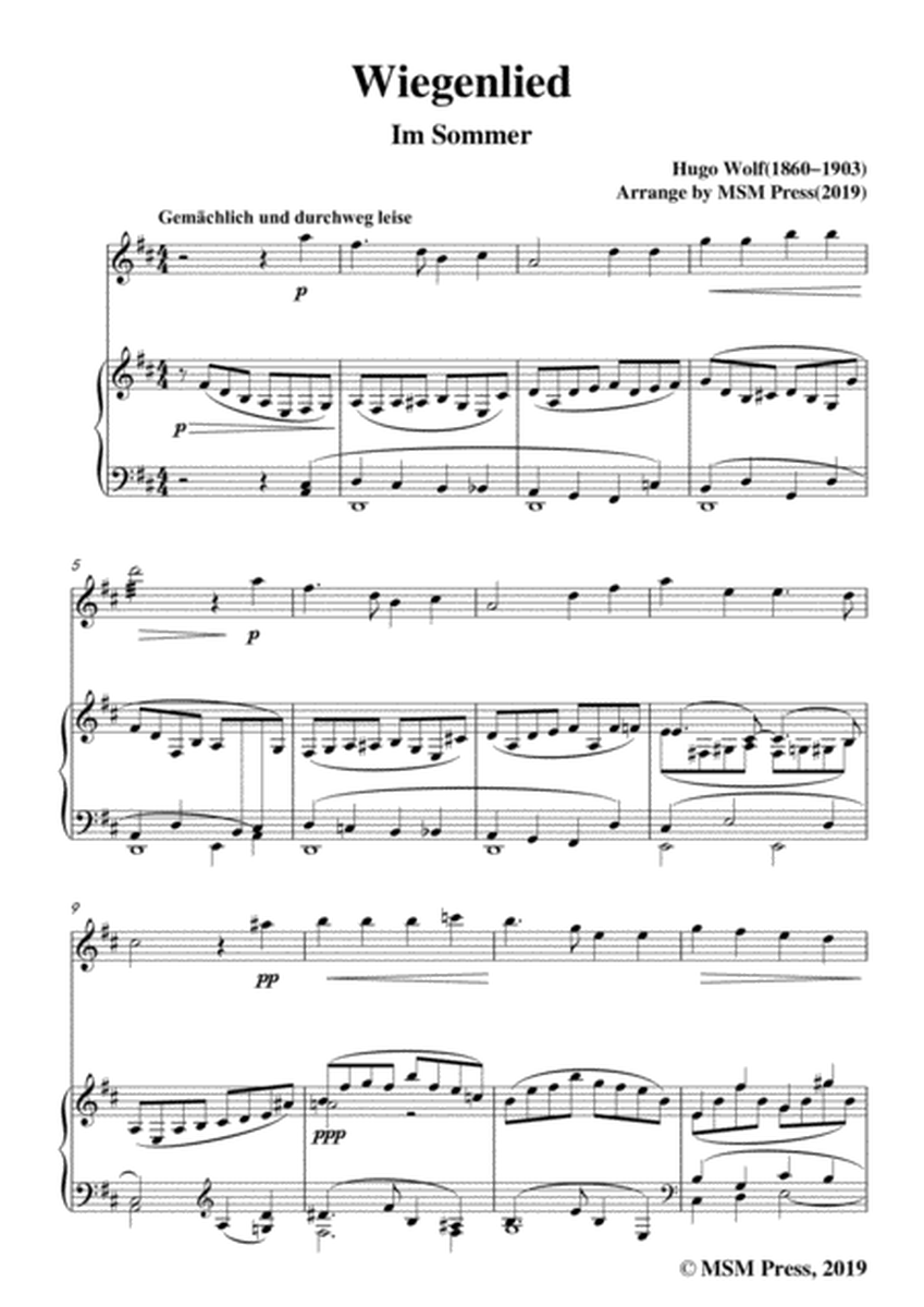 Wolf-Wiegenlied, for Violin and Piano image number null