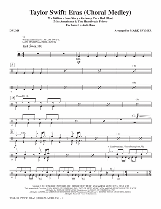 Taylor Swift: Eras (Choral Medley) (arr. Mark Brymer) - Drums