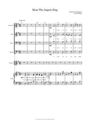 Book cover for Hear the Angels Sing medley - SATB, violin with parts included