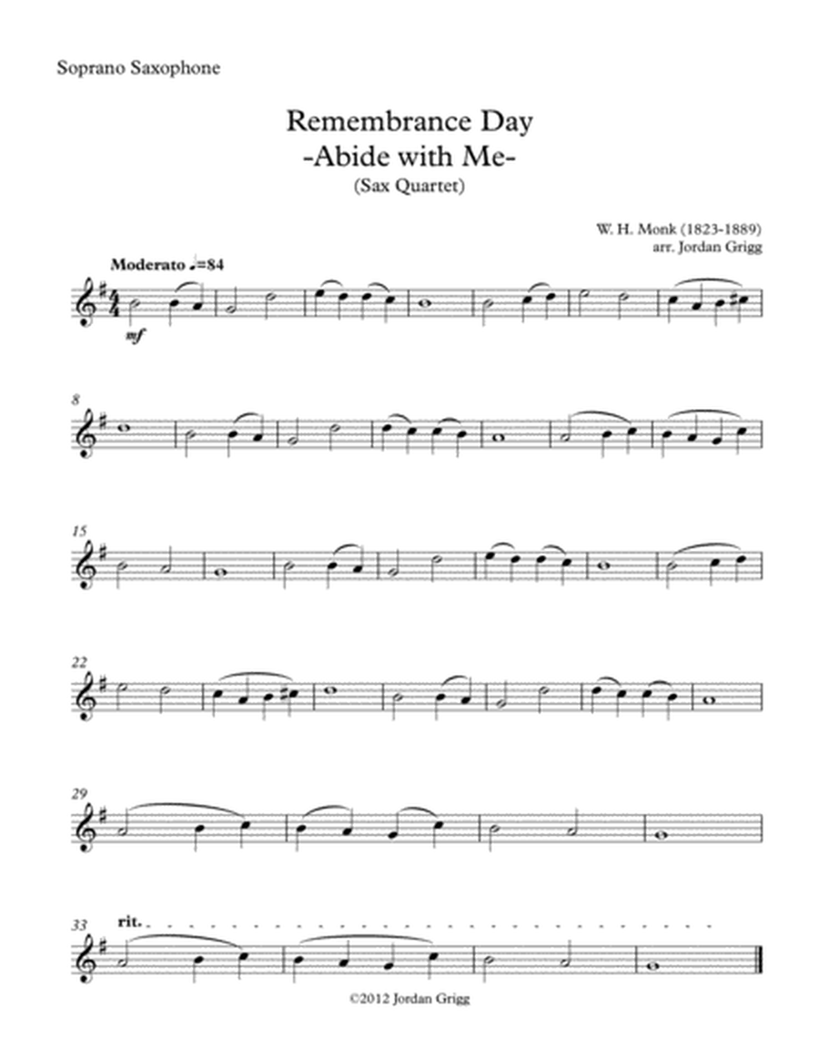 Remembrance Day 'Abide with Me' (Sax Quartet) image number null