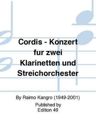 Book cover for Cordis - Konzert fur zwei Klarinetten und Streichorchester