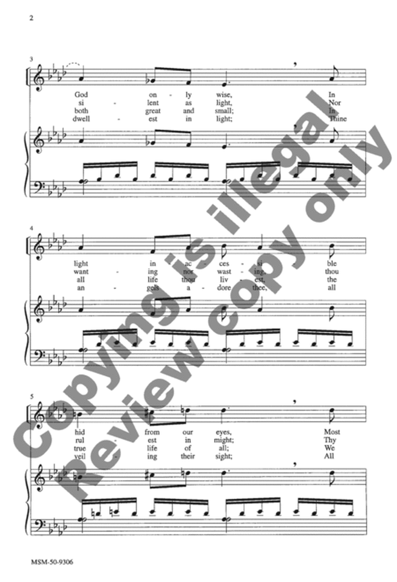 Immortal, Invisible, God Only Wise (Choral Score) image number null