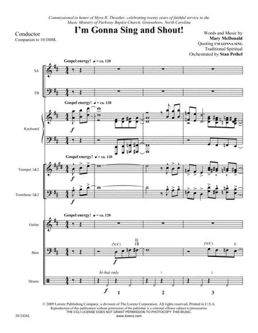 I'm Gonna Sing and Shout! - Brass and Rhythm Score and Parts