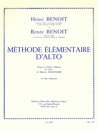 Book cover for Viola Method After Maurice Hauchard (viola)