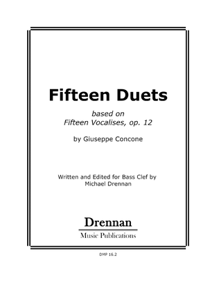 Book cover for Fifteen Duets from Vocalise op. 12 for Bass Clef