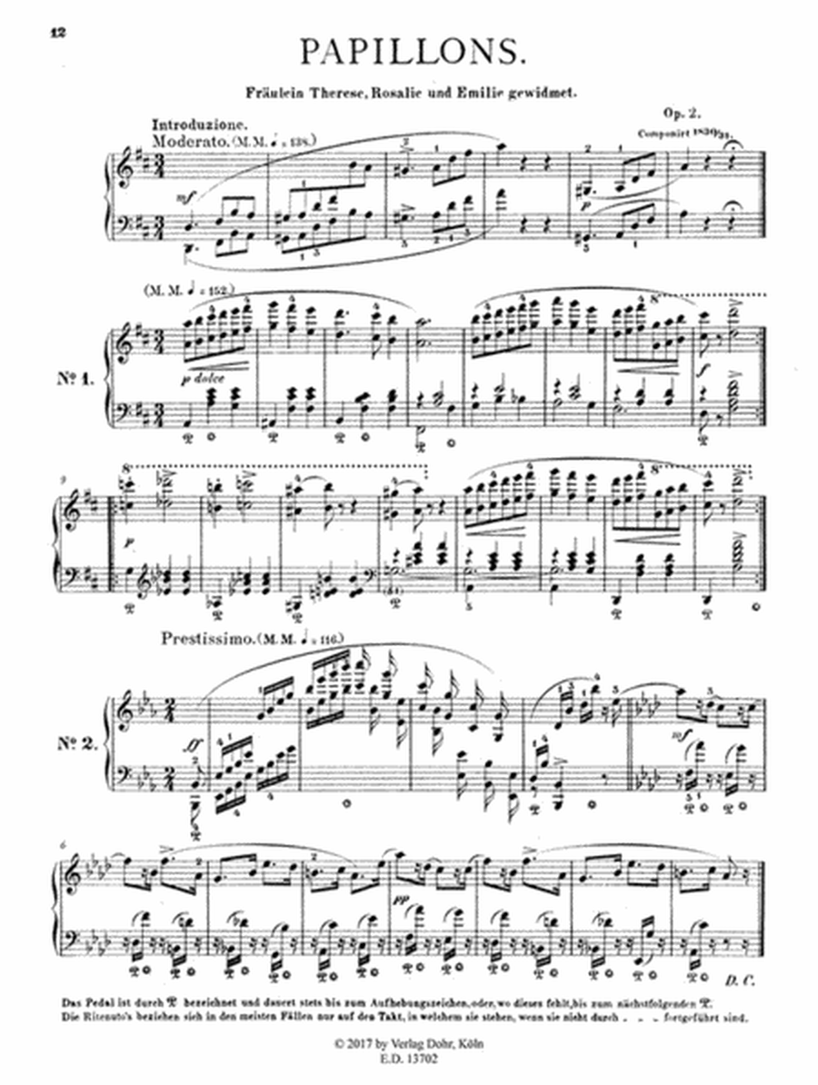 Papillons op. 2 (Reprint der "Instruktiven Ausgabe" von Clara Schumann)