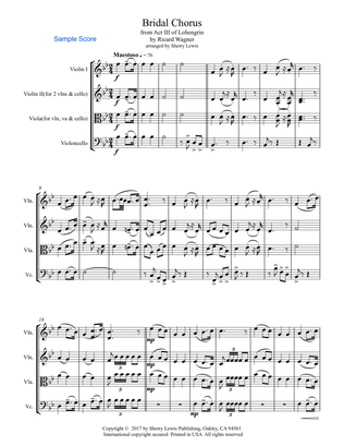Book cover for BRIDAL CHORUS String Trio, Intermediate Level for 2 violins and cello or violin, viola and cello